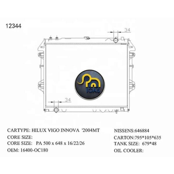 HIGH  Quality guaranteed radiator manufacturer Auto Radiator 164000c180 for Toyota Hilux Innova Fortuner 2.7L - Image 2