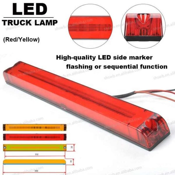 PK10714 Universal Truck Tractor Bright Brake Rear Flashing Combination Taillights Bar LED Sequential Flowing Turn Signal Light
