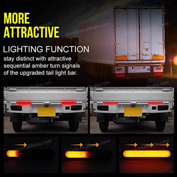 PK11415 For Universal Trailer Brake Stop Rear Flash Lamp Taillight Bar LED Sequential Flowing Turn Signal Truck LED Tail Lamp - Image 4