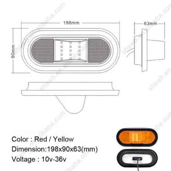PK9339 Universal Truck Trailer Running Driving Light 12V 24V Indicator Led Waterproof Warning Clearance Lamp Side Marker Lights - Image 2