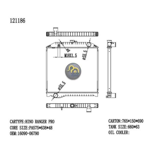 16041E0050 160906790 160905572 160806000 1609015 FOR HINO RANGER AUTO CAR RADIATOR FIT AUTO COOLING RADIATOR - Image 2
