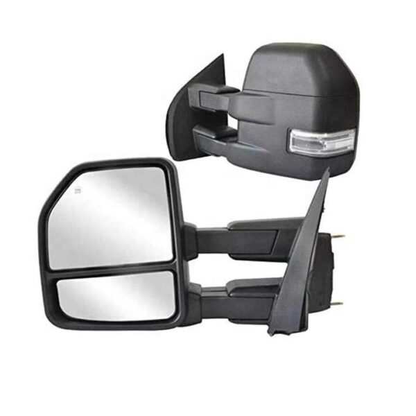 Towing Mirrors for Ford F150 Pickup Truck 2015 2016 2017 2018 2019, Power Heated with Turn Signal - 8 Pin Plug (Black) - Image 2