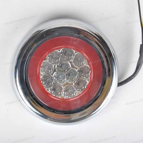 PK10717 For Universal Truck Trailer Red&Yellow 12-36V Brake Stop Turn Signal Running Parking Lights Led Round Rear Tail Light