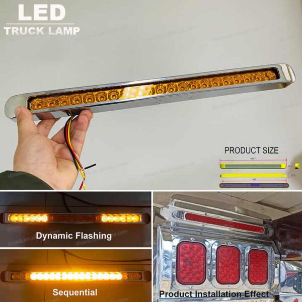 PK11415 For Universal Trailer Brake Stop Rear Flash Lamp Taillight Bar LED Sequential Flowing Turn Signal Truck LED Tail Lamp - Image 2