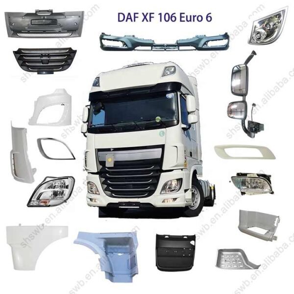 For Daf XF 106 Euro 6 Lamp Mirror Grilles Bumper Case Cover Panel Rim Foot Step Truck Body Parts - Image 2