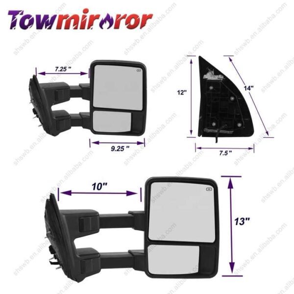 PK10682 Pair For 08-16 Ford F250 F350 F450 Super Duty LED Turn Signal Power Heated 9C3Z-17682-BA 9C3Z-17683-BA Tow Mirrors - Image 5