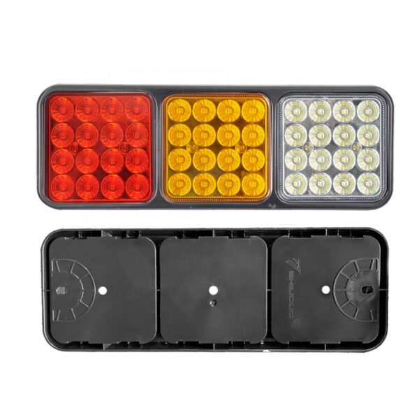 PK12992 Universal Truck Trailer Amber/Red/Clear Triple Light Bar Direction Brake Reverse Assembly Tail Rear Combination Lamp - Image 2