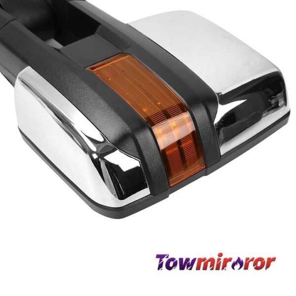PK1160801 Tow Mirrors For 03-06 Silverado GMC Sierra GM1320411 GM1321411 Amber Chrome Power Heat LED Signals Towing Side Mirrors - Image 5