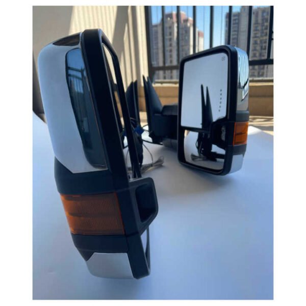 Chrome towing Mirrors for 2014-2018 Chevy Silverado GMC Sierra 1500 2500HD 3500HD with Power Heated LED Signal Lights - Image 2