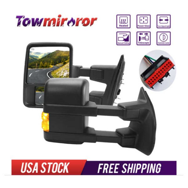 Pair For 2007-2014 Chevy Silverado Sierra Towing Power Heated LED Signal Mirrors Rowland Heights, California, United States - Image 2